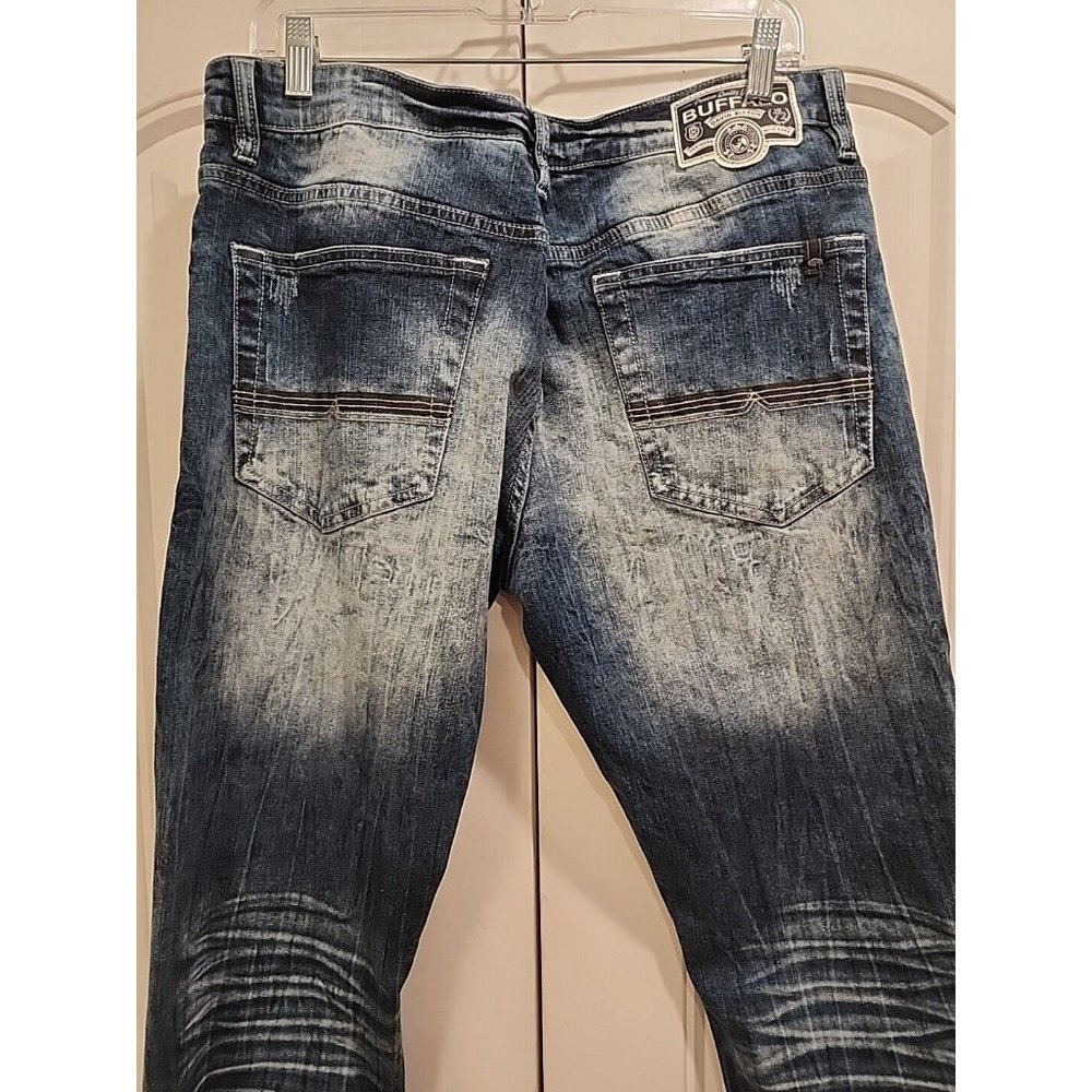 David Bitton 1972 Buffalo Jeans Ash-X 34x30 Skinny Stretch Distressed